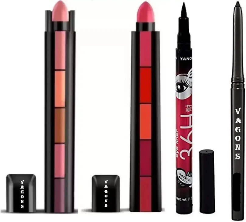     			VAGONS Multi Matte Long Lasting Crayon Lipstick ( Pack of 4 )