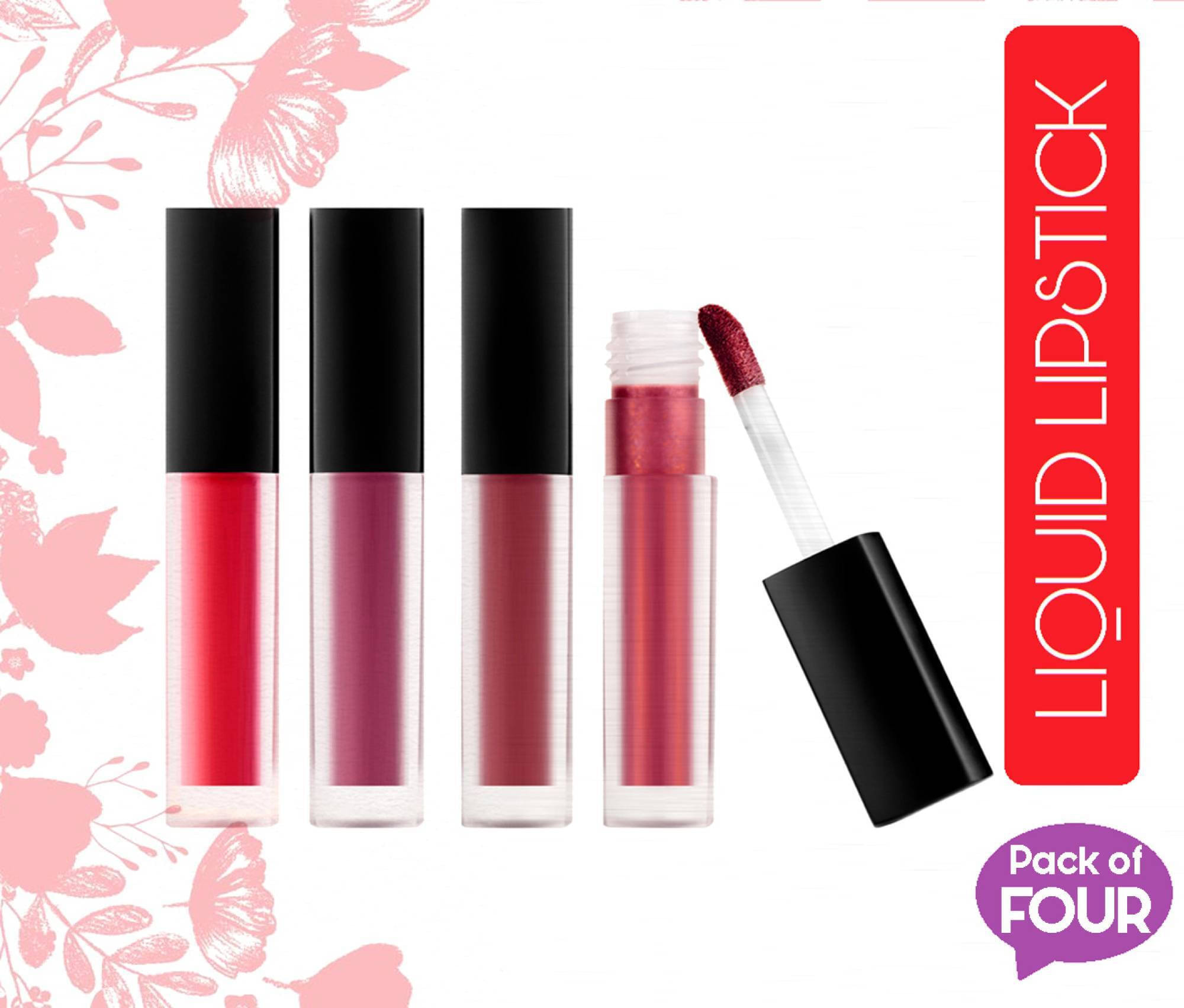     			VAGONS Multi Matte Long Lasting Liquid Lipstick ( Pack of 4 )