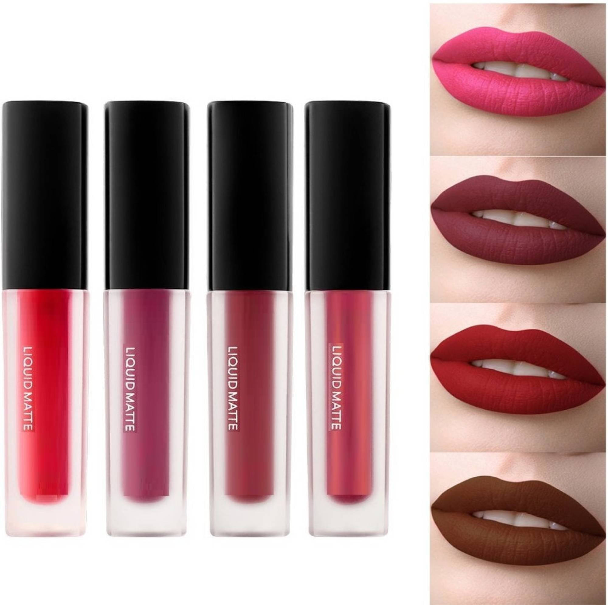     			VAGONS Multi Matte Long Lasting Liquid Lipstick ( Pack of 4 )