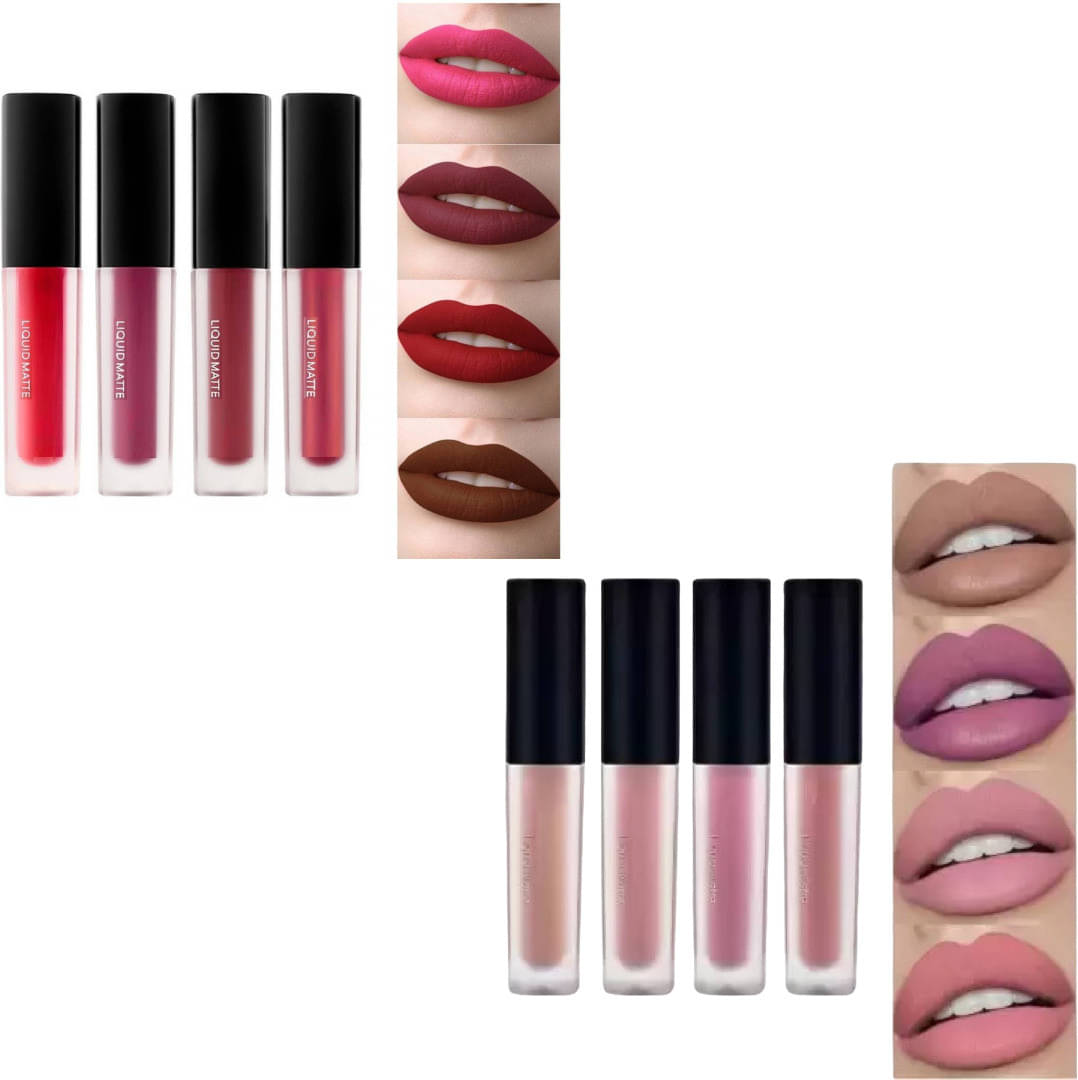     			VAGONS Multi Matte Long Lasting Liquid Lipstick ( Pack of 8 )