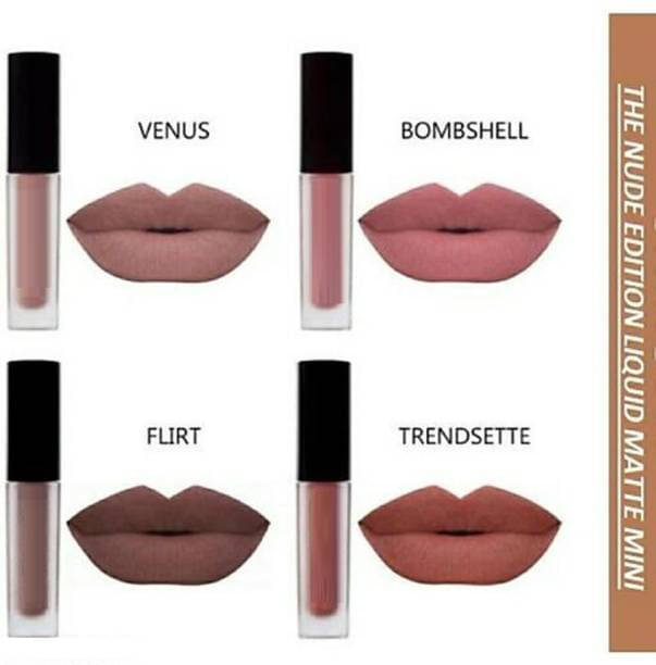     			VAGONS Multi Matte Long Lasting Liquid Lipstick ( Pack of 4 )