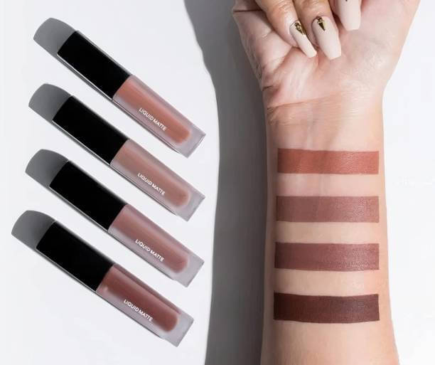     			VAGONS Multi Matte Long Lasting Liquid Lipstick ( Pack of 4 )
