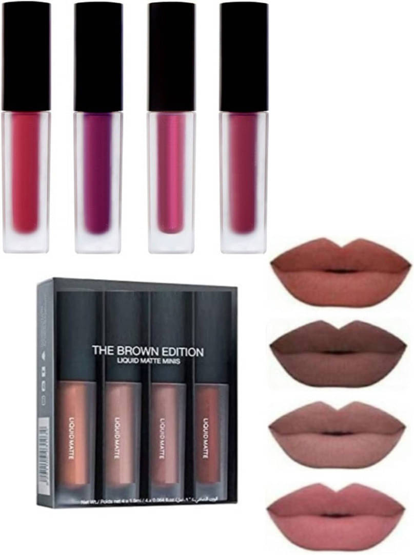     			VAGONS Multi Matte Long Lasting Liquid Lipstick ( Pack of 8 )