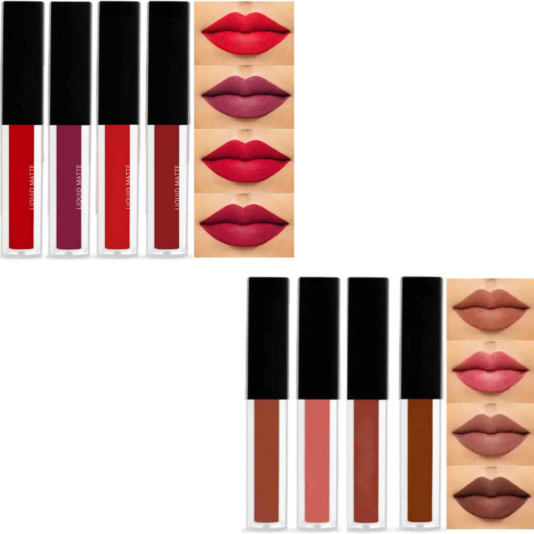     			VAGONS Multi Matte Long Lasting Liquid Lipstick ( Pack of 8 )