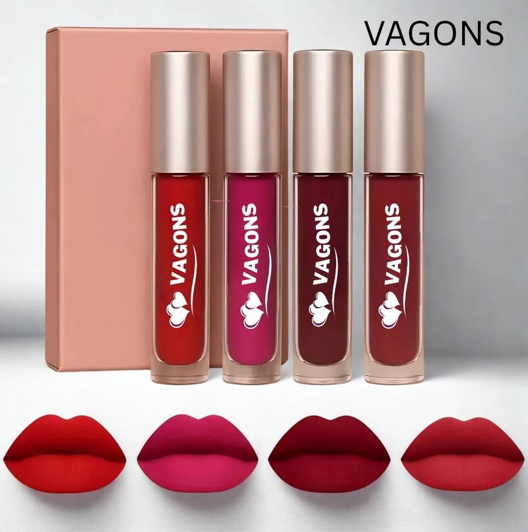    			VAGONS Red Matte Long Lasting Liquid Lipstick ( Pack of 4 )