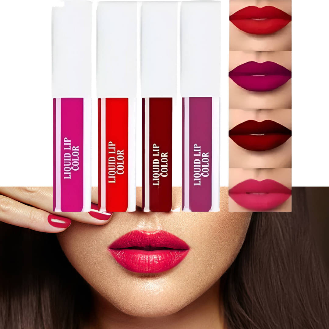     			VAGONS Red Matte Long Lasting Liquid Lipstick ( Pack of 4 )