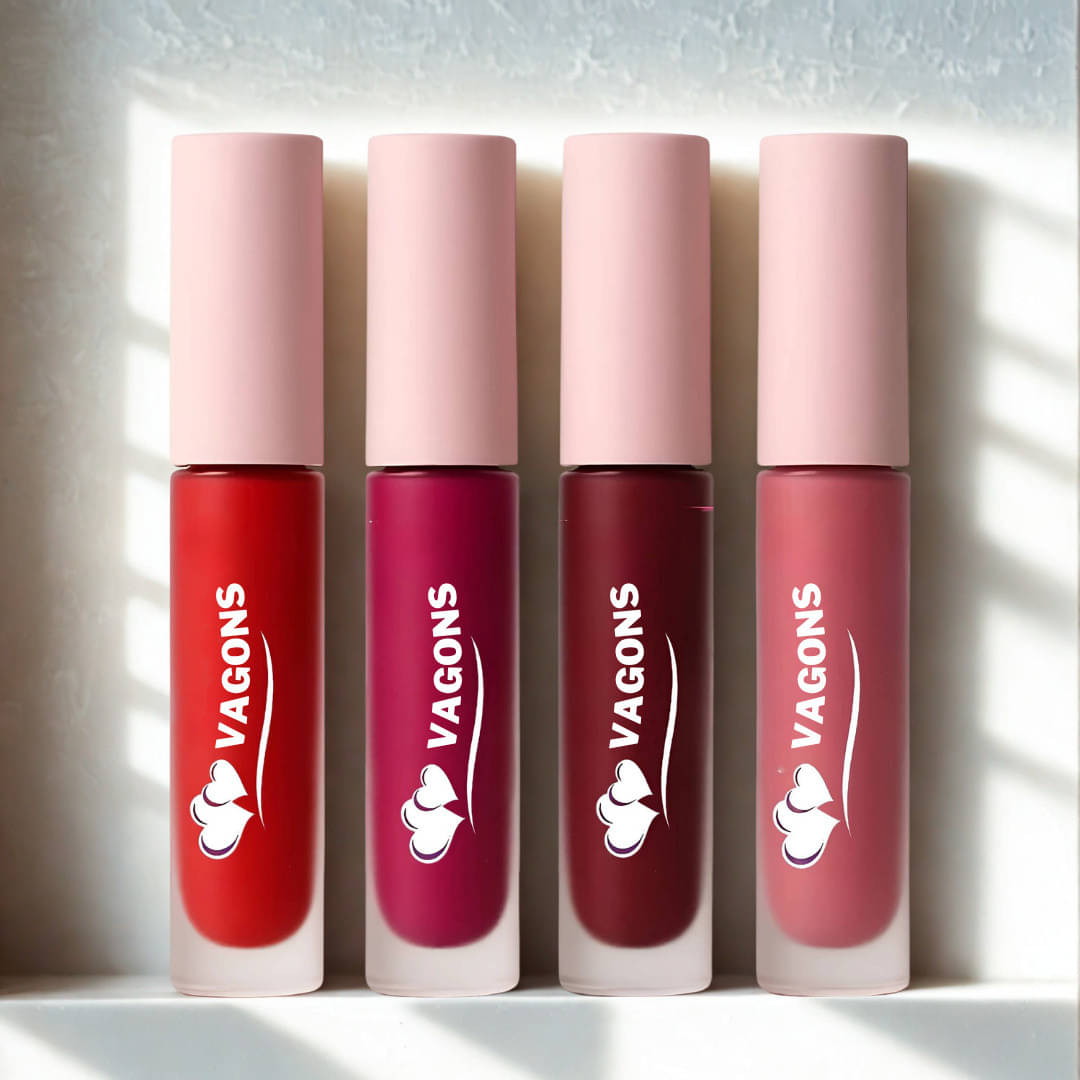     			VAGONS Red Matte Long Lasting Liquid Lipstick ( Pack of 4 )