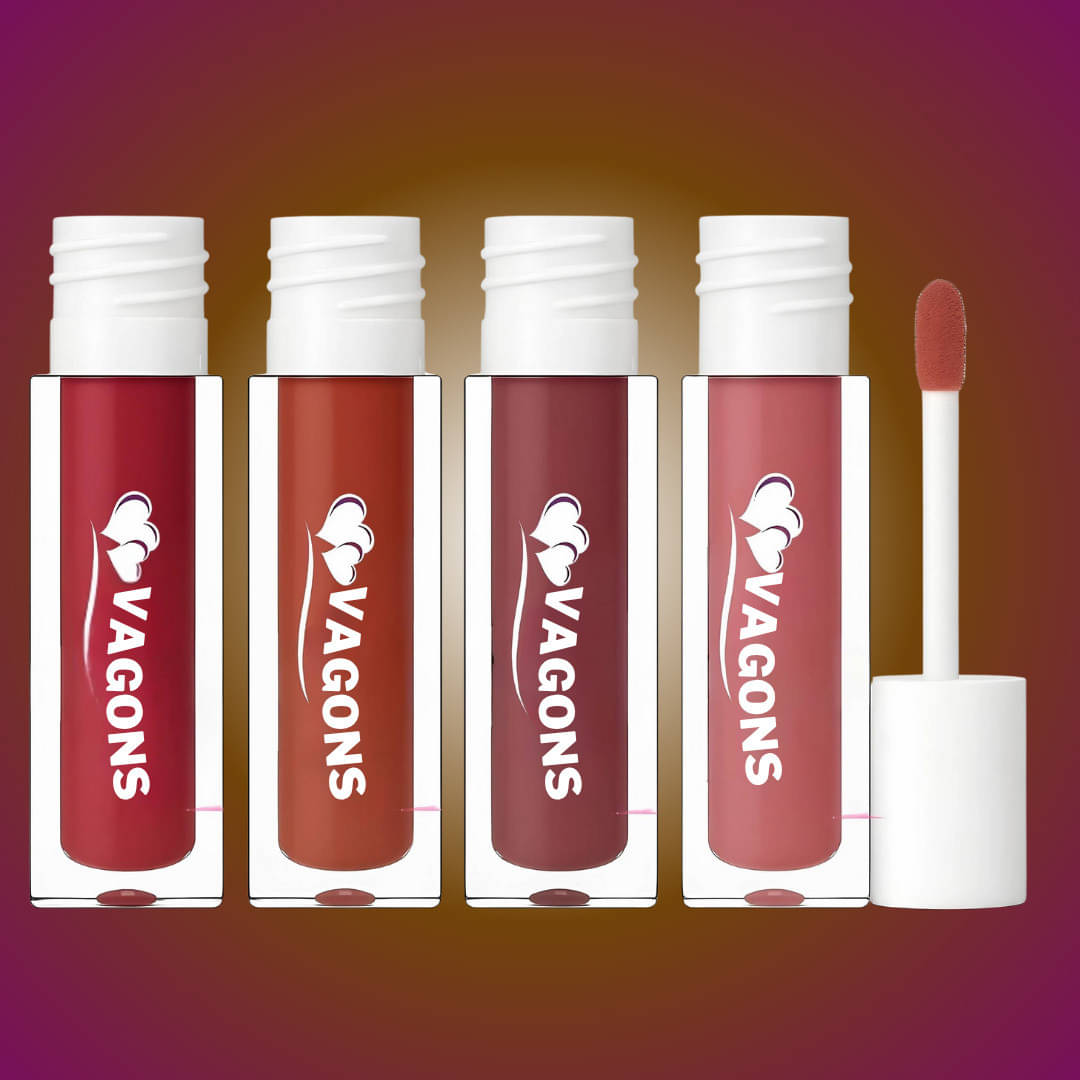     			VAGONS Red Matte Long Lasting Liquid Lipstick ( Pack of 4 )