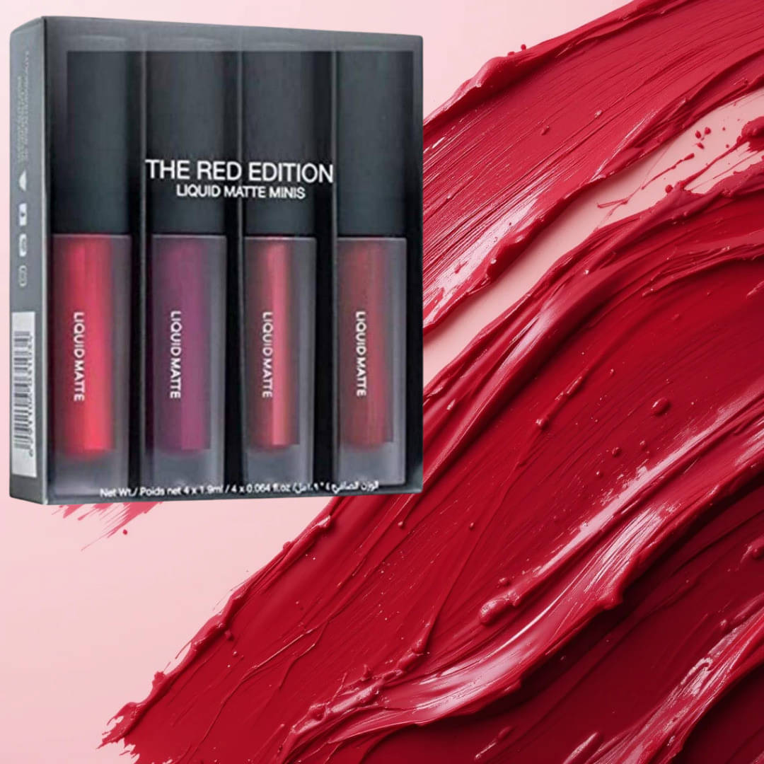     			VAGONS Red Matte Long Lasting Liquid Lipstick ( Pack of 4 )
