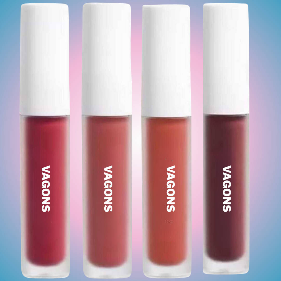     			VAGONS Red Matte Long Lasting Liquid Lipstick ( Pack of 4 )