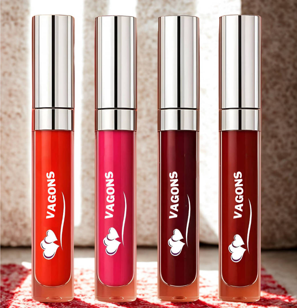     			VAGONS Red Matte Long Lasting Liquid Lipstick ( Pack of 4 )