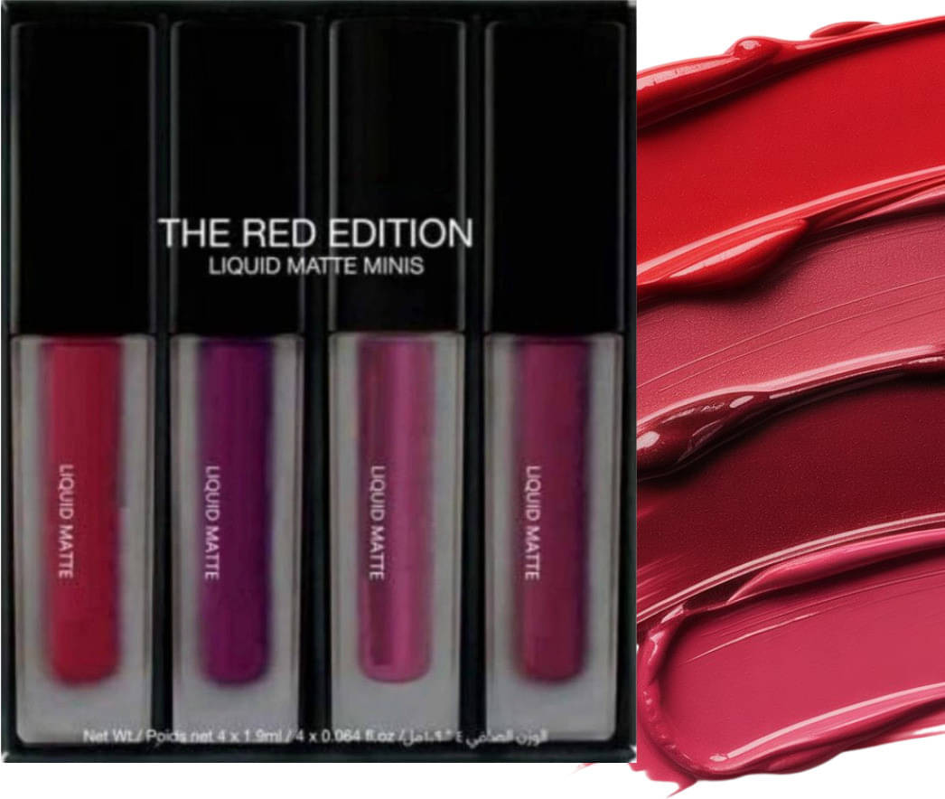     			VAGONS Red Matte Long Lasting Liquid Lipstick ( Pack of 4 )