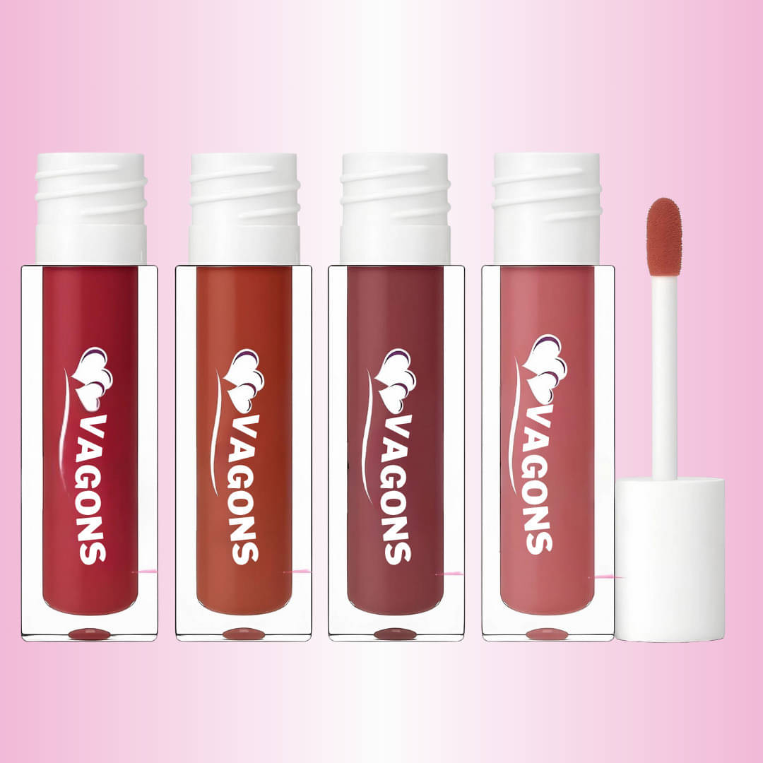     			VAGONS Red Matte Long Lasting Liquid Lipstick ( Pack of 4 )