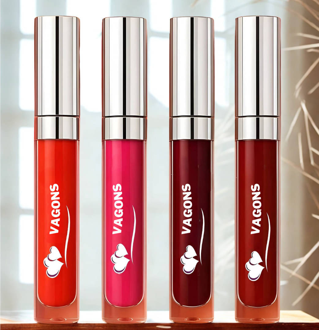     			VAGONS Red Matte Long Lasting Liquid Lipstick ( Pack of 4 )