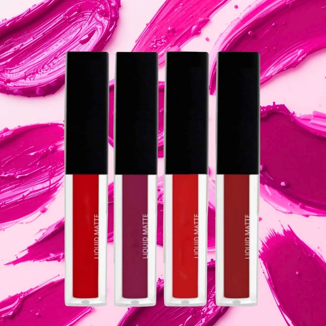     			VAGONS Red Matte Long Lasting Liquid Lipstick ( Pack of 4 )
