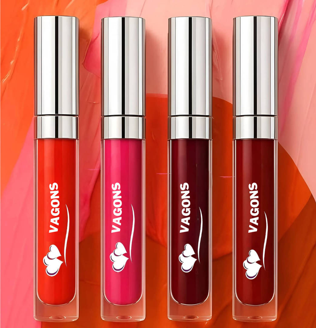     			VAGONS Red Matte Long Lasting Liquid Lipstick ( Pack of 4 )