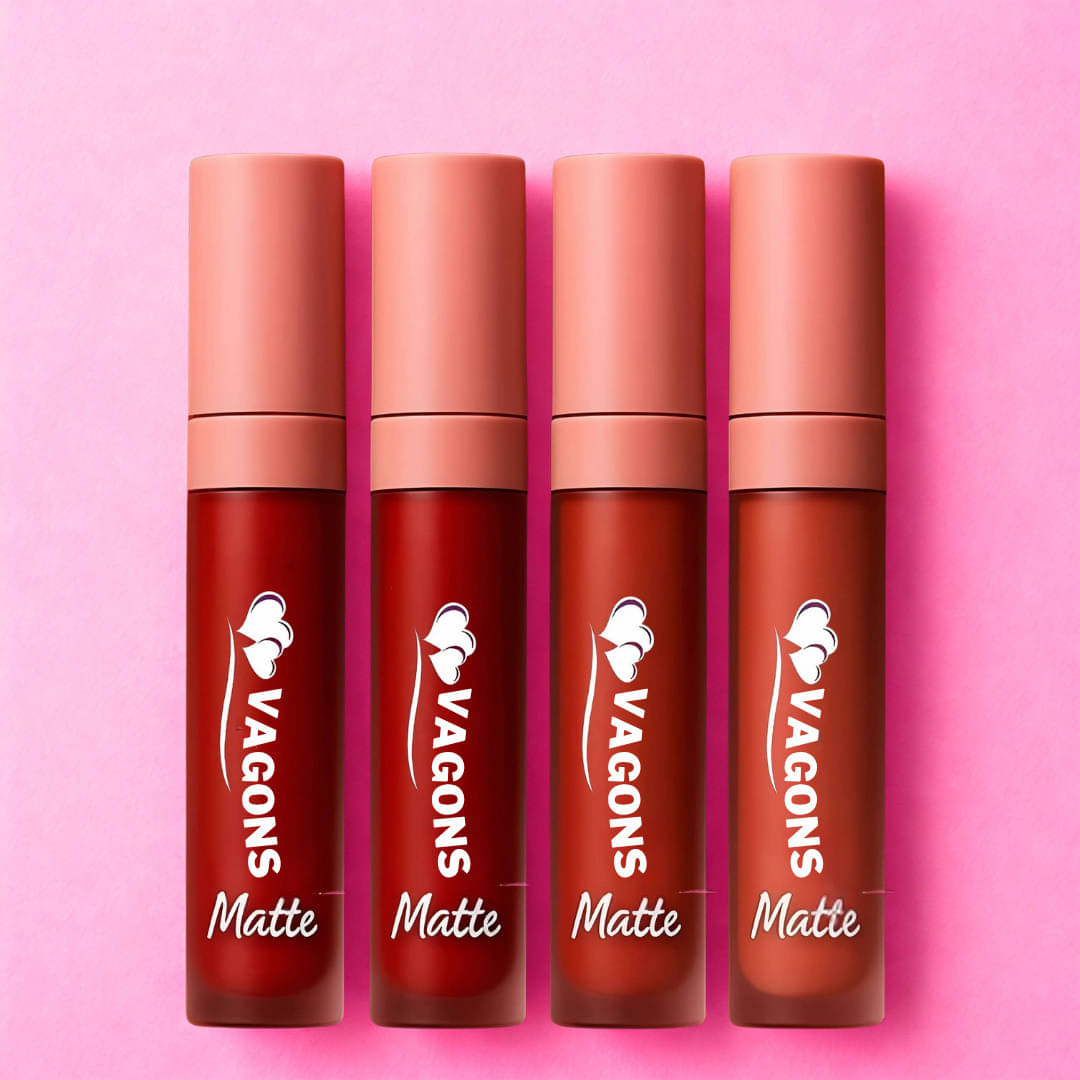     			VAGONS Red Matte Long Lasting Liquid Lipstick ( Pack of 4 )