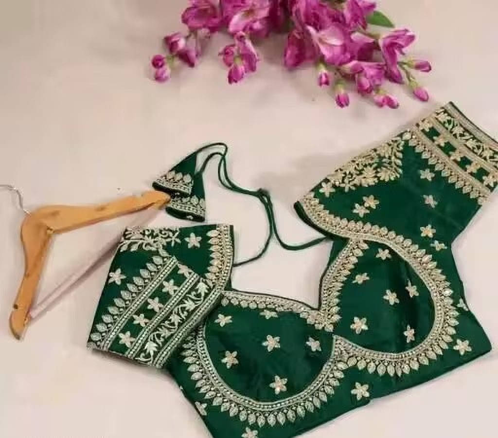 VRAGI Green Readymade without Pad Cotton Blend Women's Blouse ( Pack of 1 ) VRAGI Green Readymade without Pad Cotton Blend Women's Blouse ( Pack of 1 )