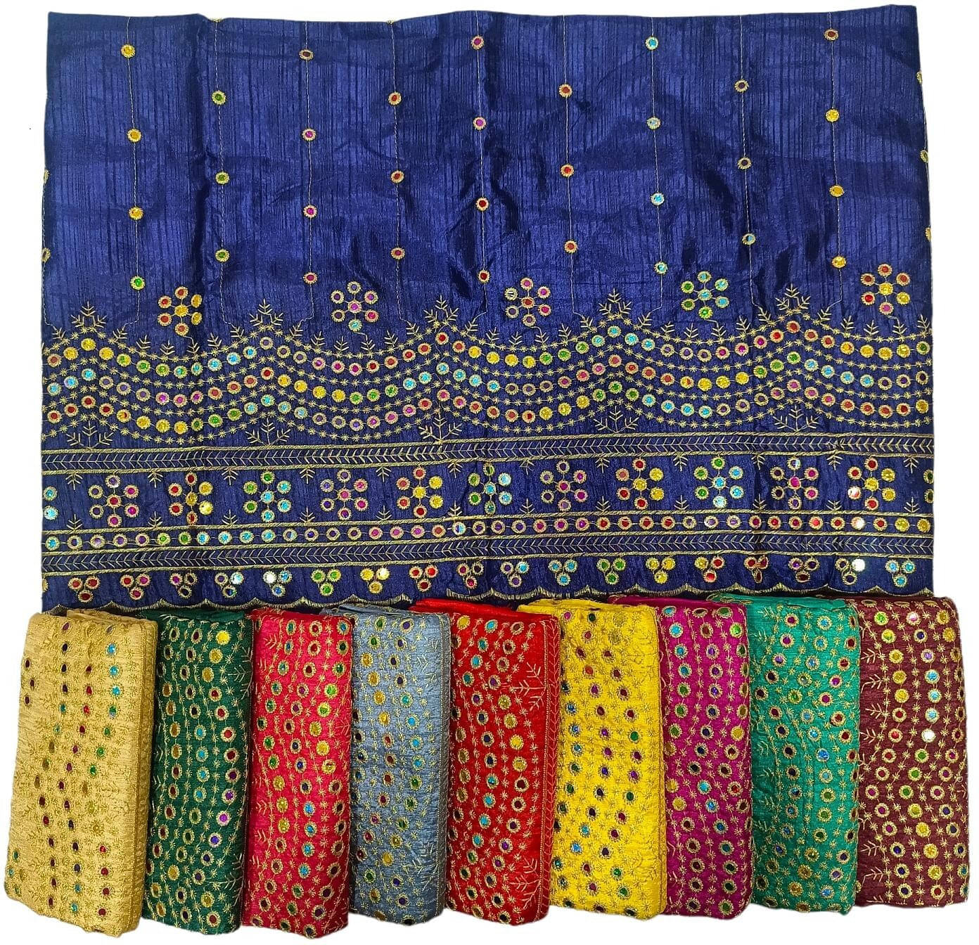     			VRAGI Multicolor Unstitched Art Silk Women's Blouse ( Pack of 10 )