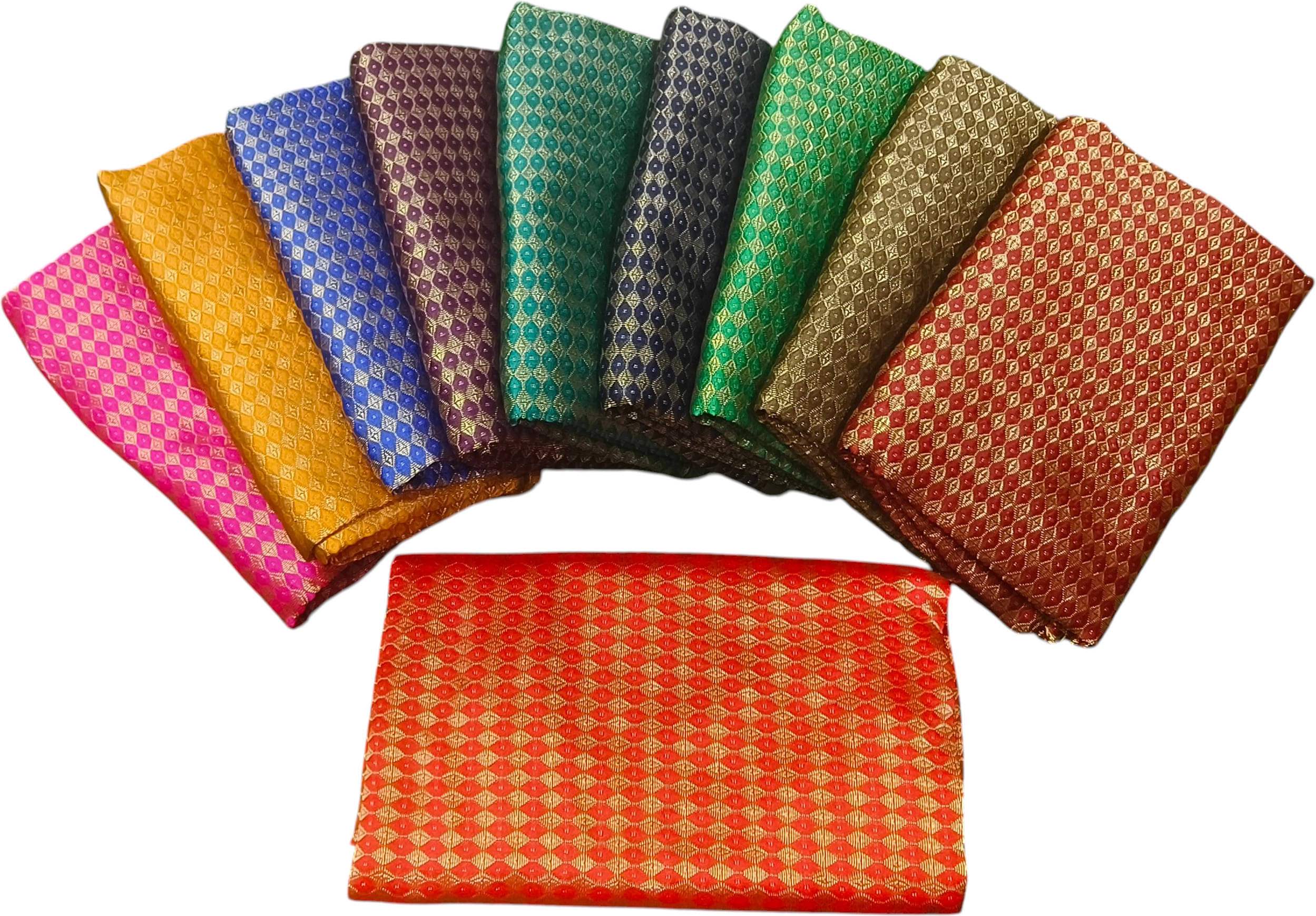     			VRAGI Multicolor Unstitched Art Silk Women's Blouse ( Pack of 10 )