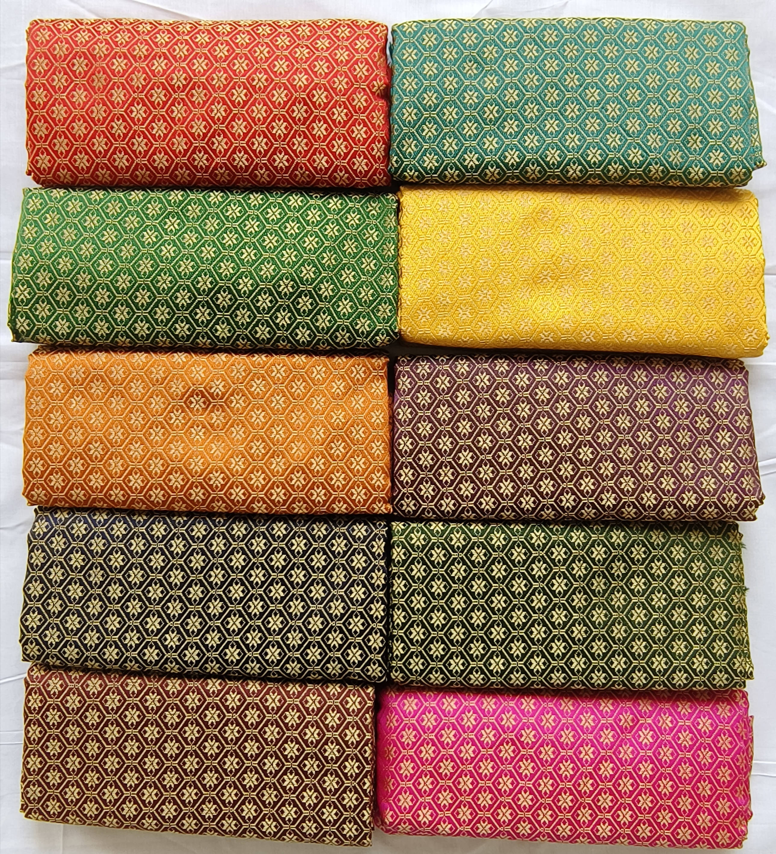 VRAGI Multicolor Unstitched Brocade Women's Blouse ( Pack of 10 ) VRAGI Multicolor Unstitched Brocade Women's Blouse ( Pack of 10 )