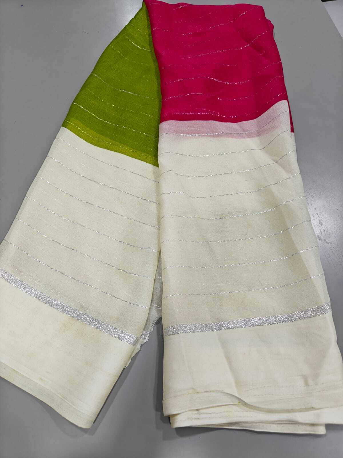     			VRAGI Multicolor Unstitched Georgette Women's Blouse ( Pack of 1 )