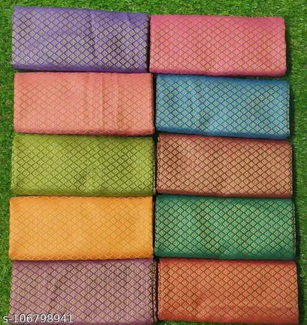 VRAGI Multicolor Unstitched Jacquard Women's Blouse ( Pack of 10 ) VRAGI Multicolor Unstitched Jacquard Women's Blouse ( Pack of 10 )