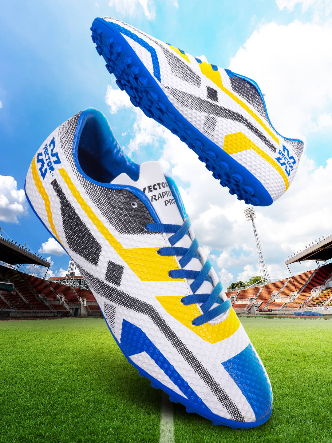     			Vector X Rapid 2.0 Pro Futsal White,Blue Football Shoes