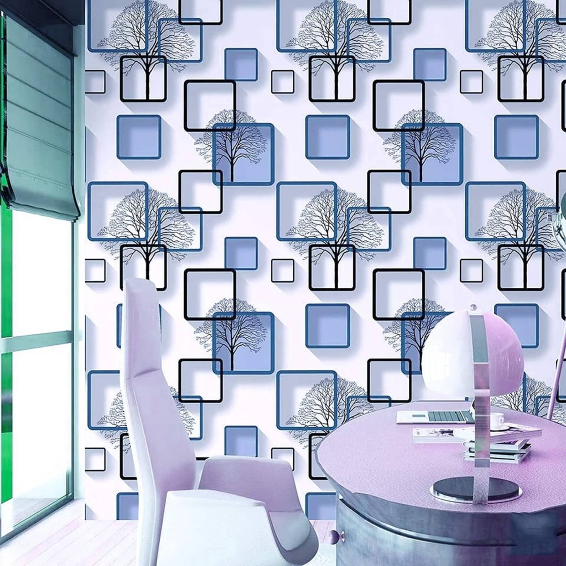     			WRUNJI, SKY QUBE Floral Self-Adhesive Wallpaper PVC Peel & Kitchen & Furniture Makeover(45x500 cm)