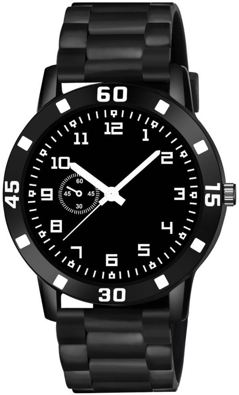     			Wristy Black Silicon Analog Men's Watch