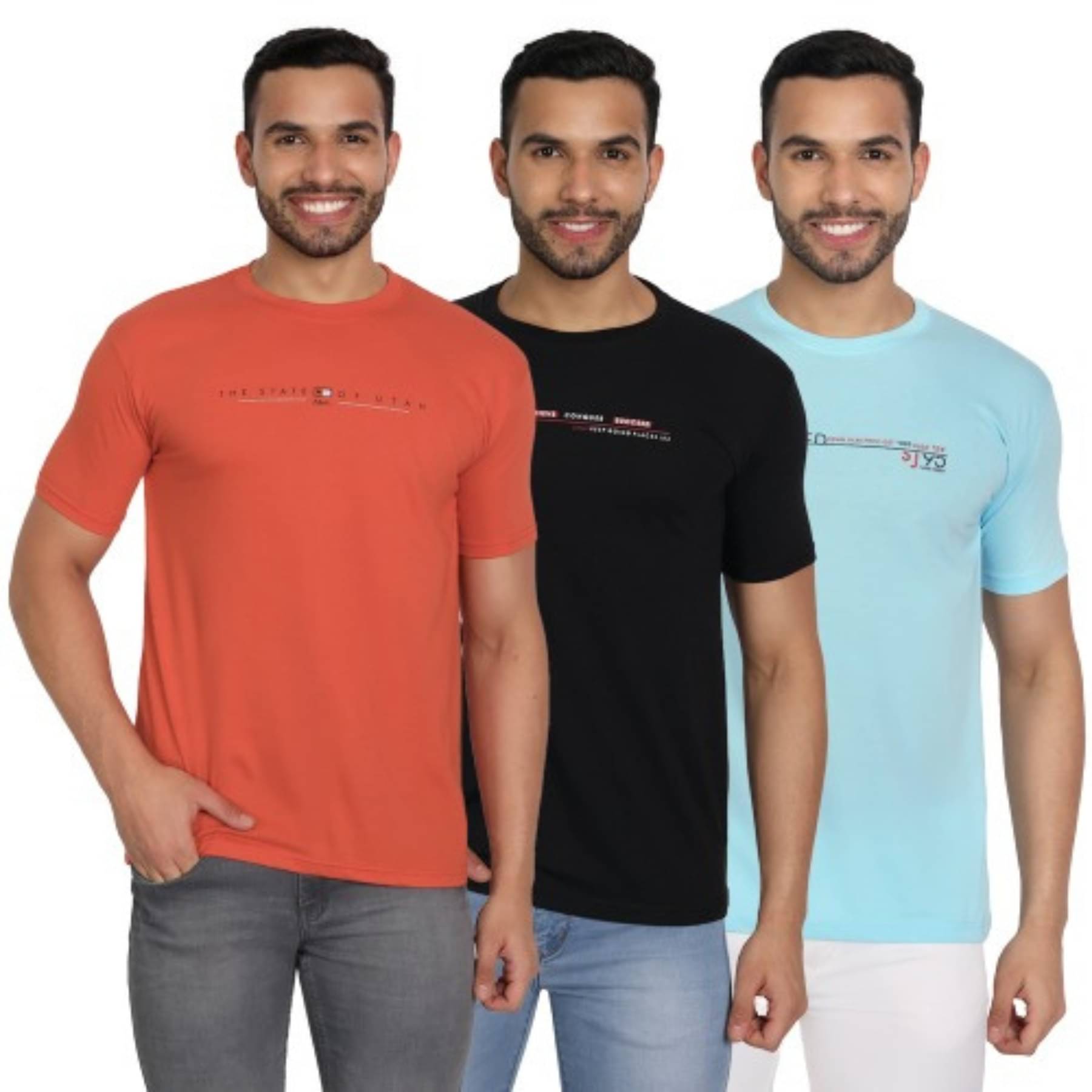     			ZEFFORA Men Cotton Blend Regular Fit Printed T-Shirt ( Multicolor7 )