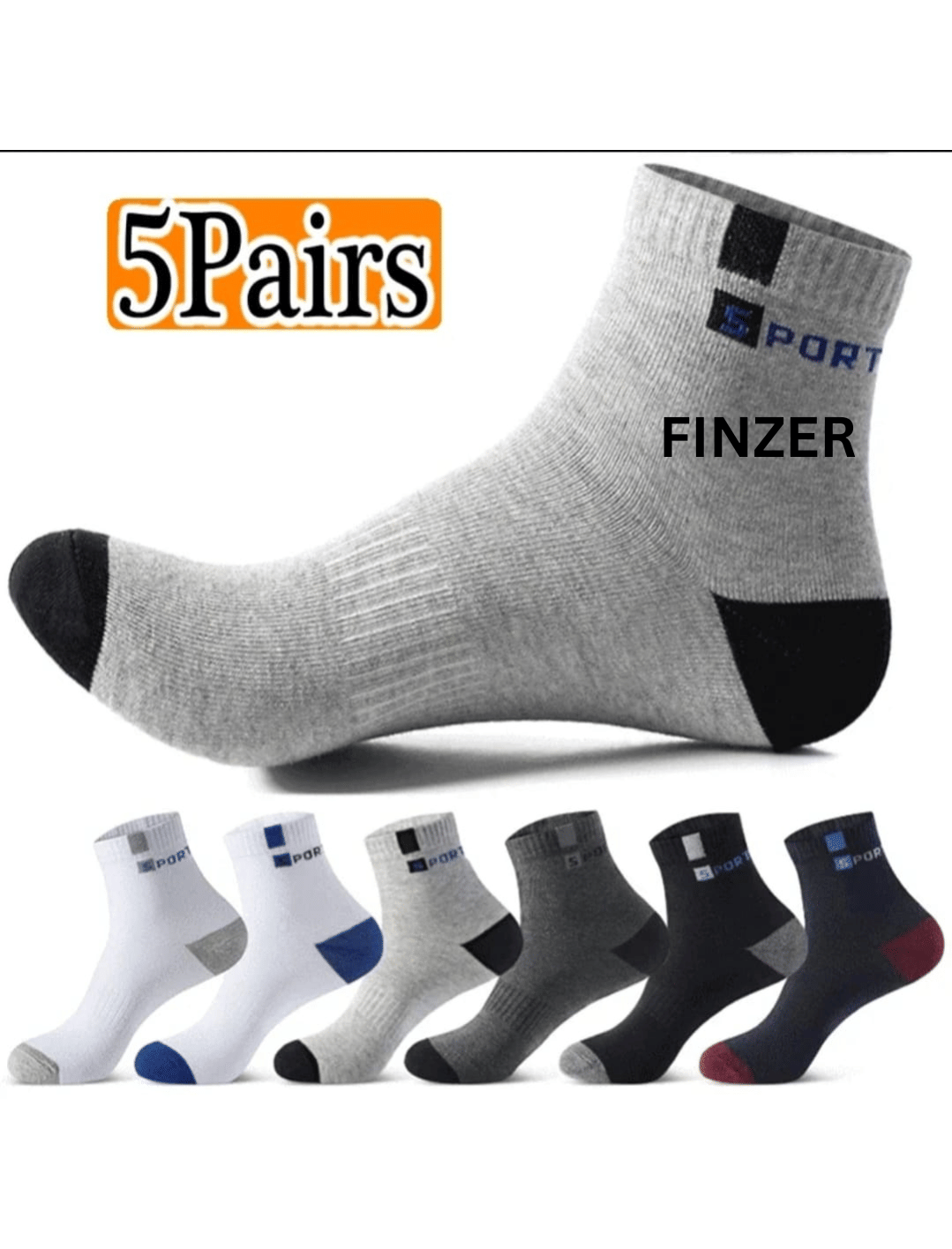 finzer Pack of 5 Men's Cotton Ankle Length Socks ( Multicolor ) finzer Pack of 5 Men's Cotton Ankle Length Socks ( Multicolor )