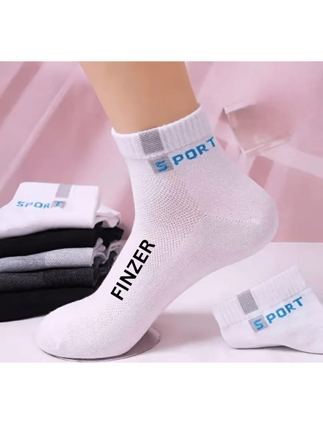     			finzer Pack of 5 Men's Cotton Ankle Length Socks ( Multicolor )