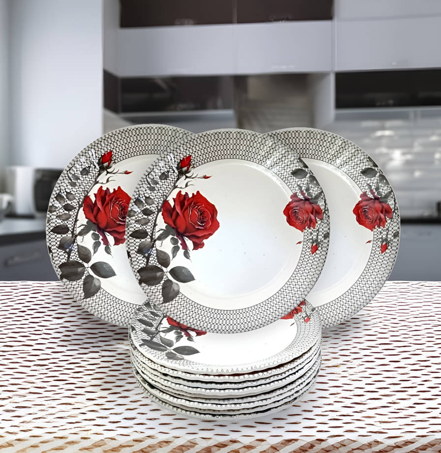 kitchrox 12 Pcs Melamine Multi Color Half Plate     			kitchrox 12 Pcs Melamine Multi Color Half Plate