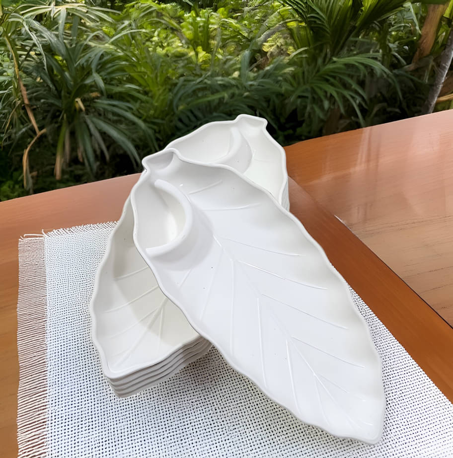 kitchrox 6 Pcs Plastic White Platter kitchrox 6 Pcs Plastic White Platter