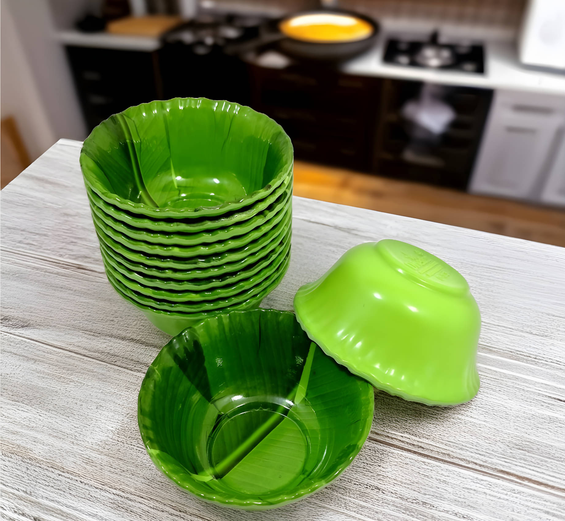 kitchrox Melamine Printed Vegetable Bowl 11.2 cm ( Set of 12 ) Dark Green kitchrox Melamine Printed Vegetable Bowl 11.2 cm ( Set of 12 ) Dark Green