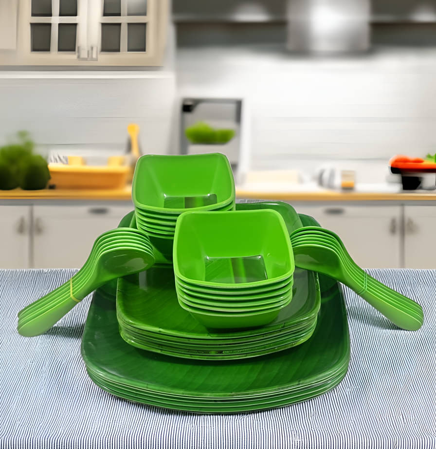 kitchrox perfect for all occasion Printed Melamine Dinner Set ( Pack of 36 ) Green kitchrox perfect for all occasion Printed Melamine Dinner Set ( Pack of 36 ) Green