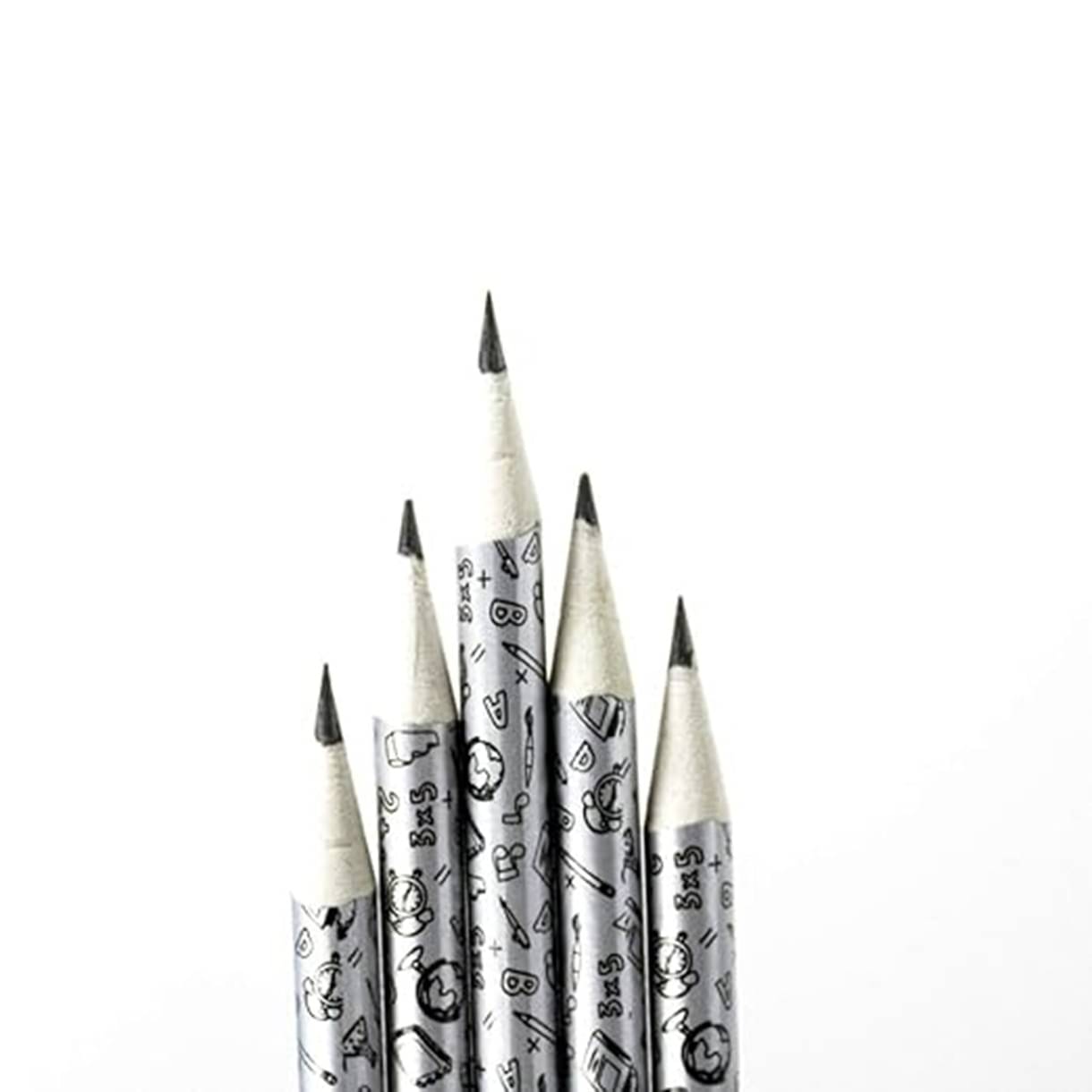 30pcs Metallic Paper Pencils Extra Dark Silver Hb2 Eco-Friendly Pencil with 1 Eraser and 1 Sharpener 30pcs Metallic Paper Pencils Extra Dark Silver Hb2 Eco-Friendly Pencil with 1 Eraser and 1 Sharpener