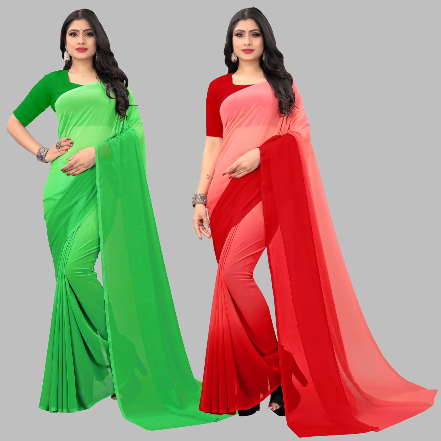 ANAND SAREE Georgette Dyed Regular Saree With Unstitched Blouse Piece ( Multicolor ) ANAND SAREE Georgette Dyed Regular Saree With Unstitched Blouse Piece ( Multicolor )