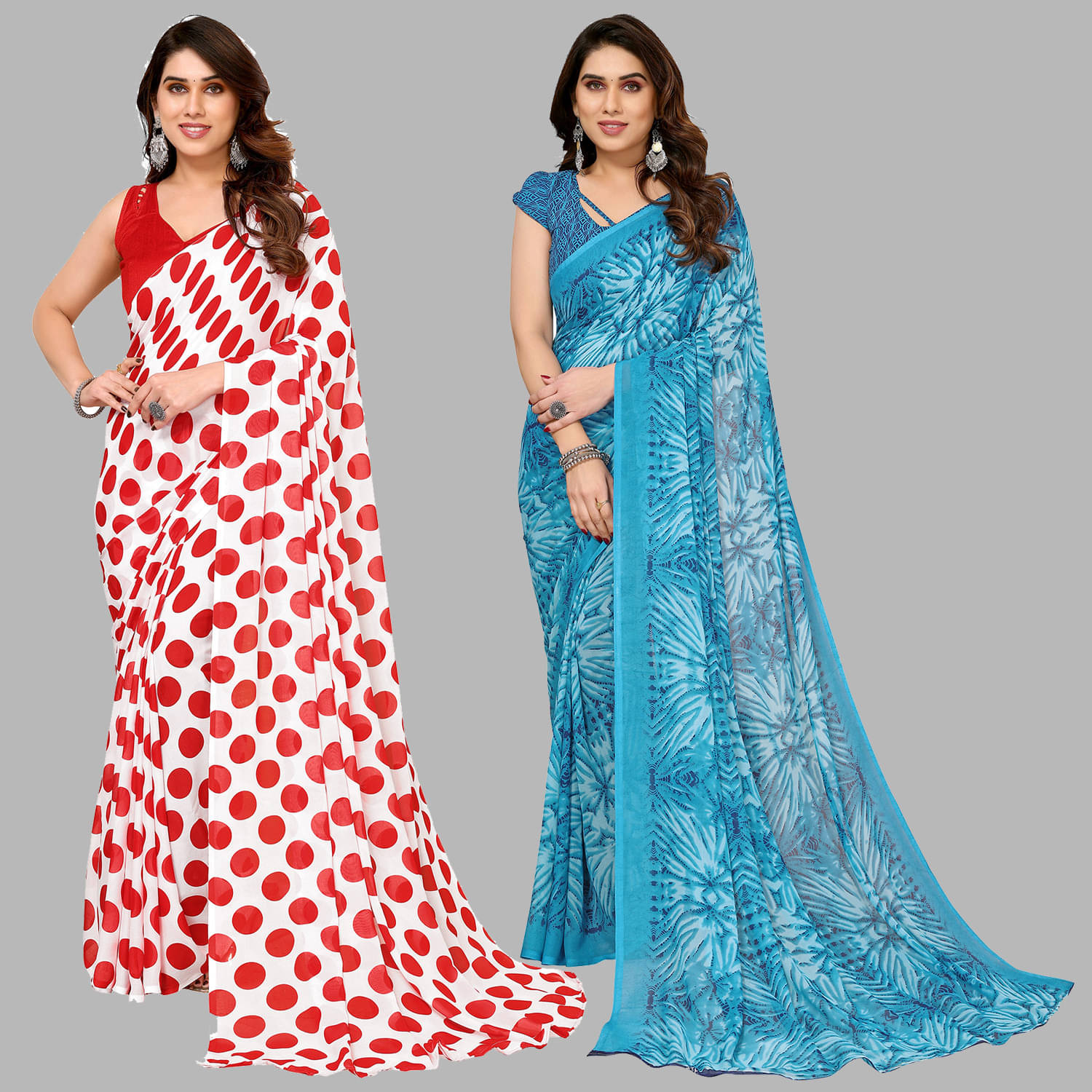     			ANAND SAREE Georgette Printed Regular Saree With Unstitched Blouse Piece ( Multicolor )