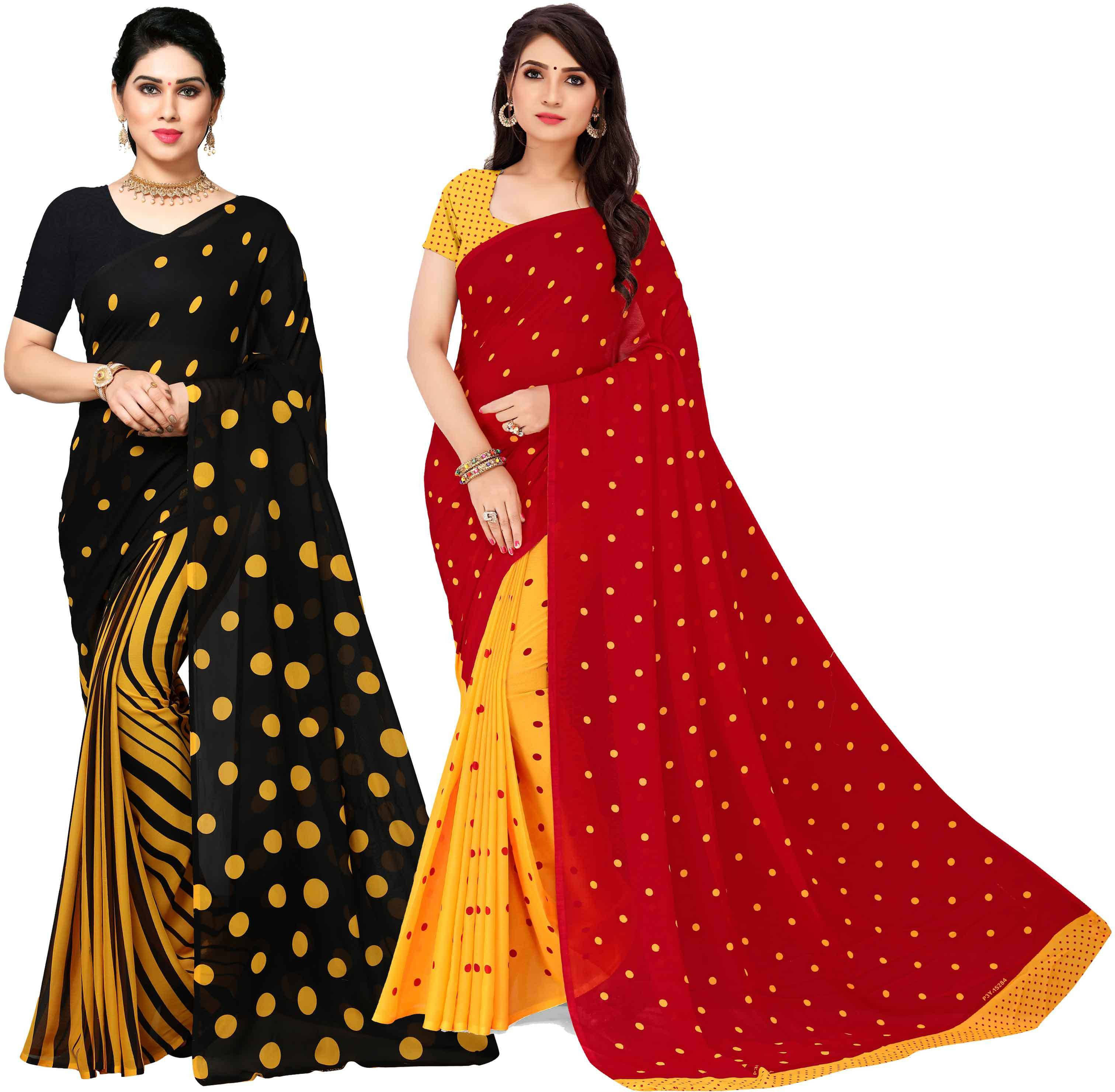ANAND SAREE Georgette Printed Regular Saree With Unstitched Blouse Piece ( Multicolor ) ANAND SAREE Georgette Printed Regular Saree With Unstitched Blouse Piece ( Multicolor )