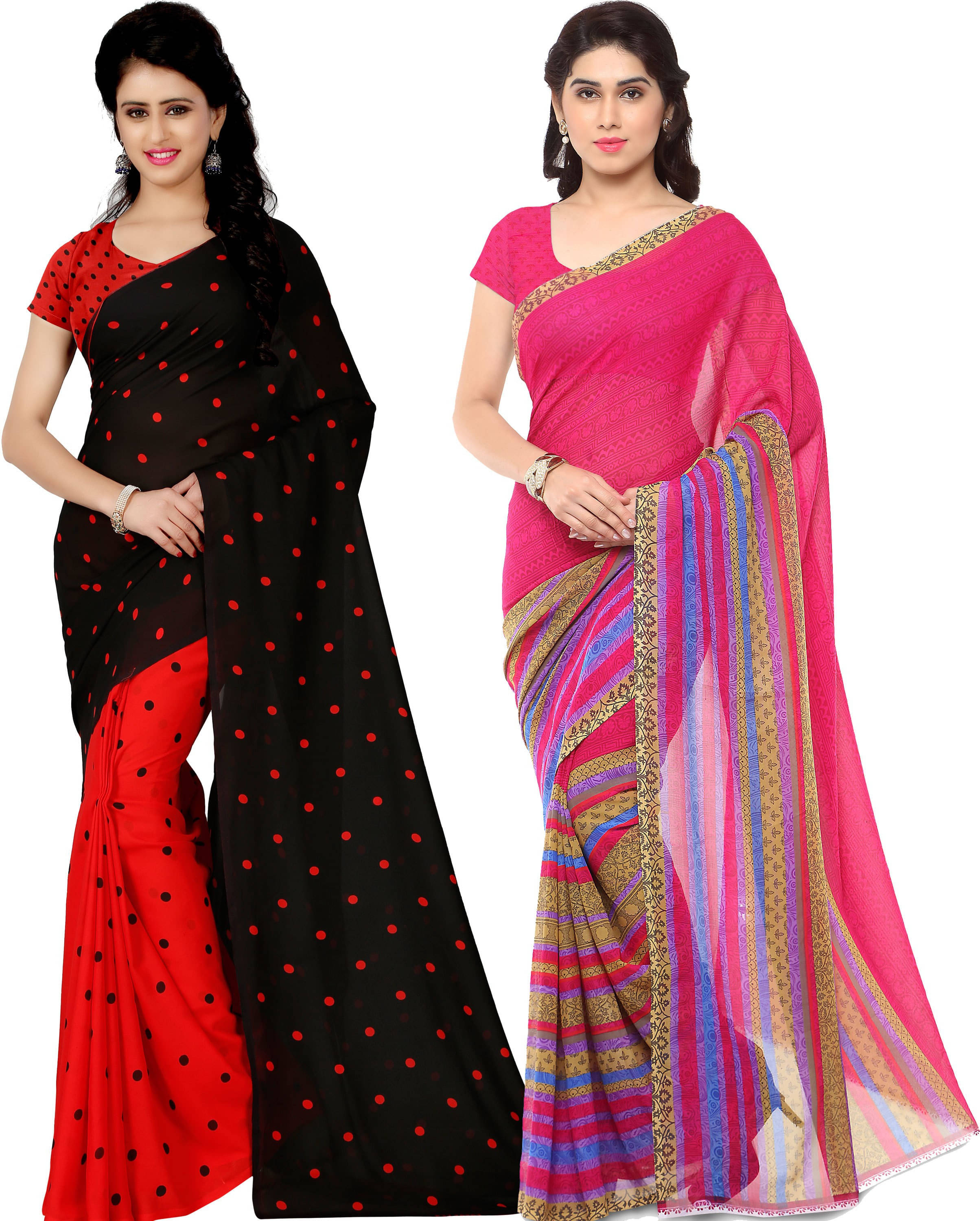     			ANAND SAREE Georgette Printed Regular Saree With Unstitched Blouse Piece ( Multicolor )