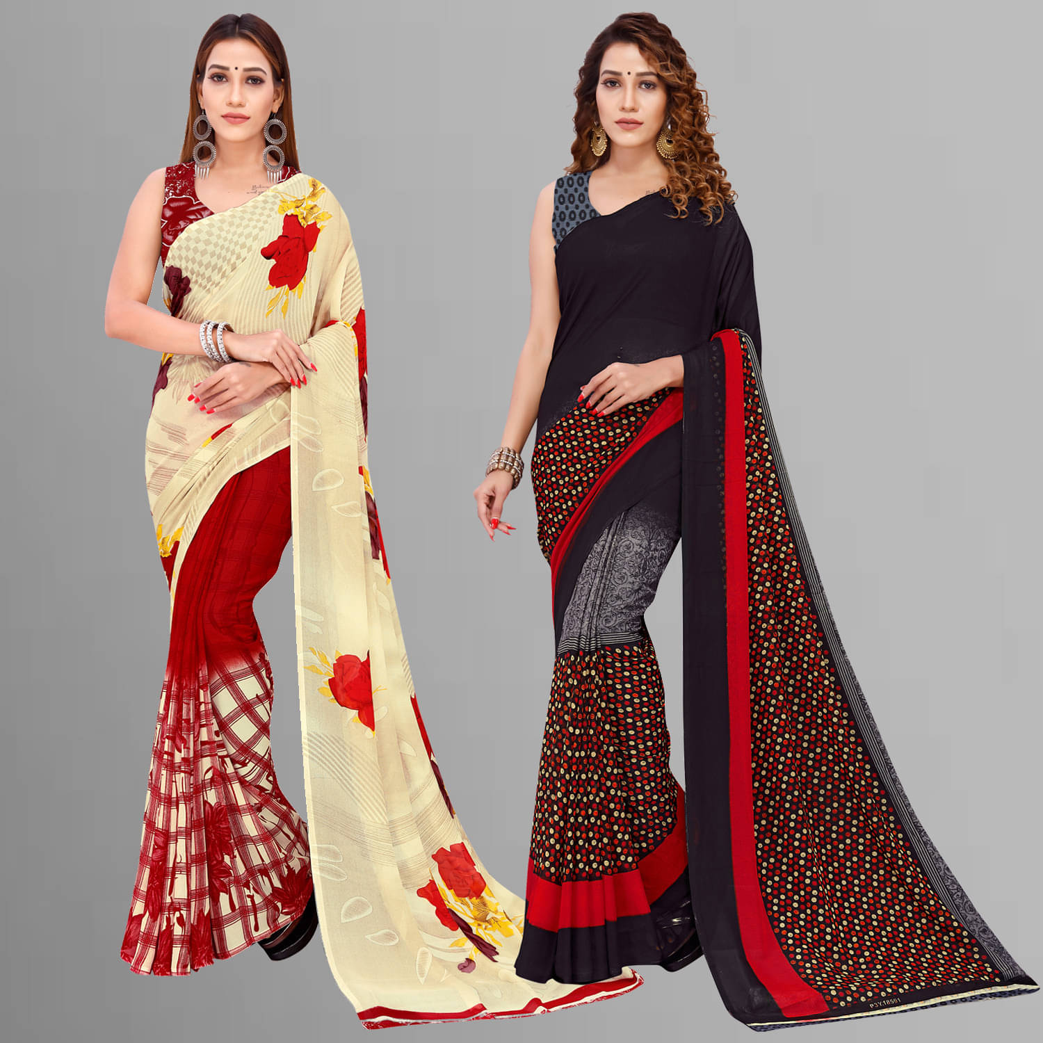 ANAND SAREE Georgette Printed Regular Saree With Unstitched Blouse Piece ( Multicolor )     			ANAND SAREE Georgette Printed Regular Saree With Unstitched Blouse Piece ( Multicolor )