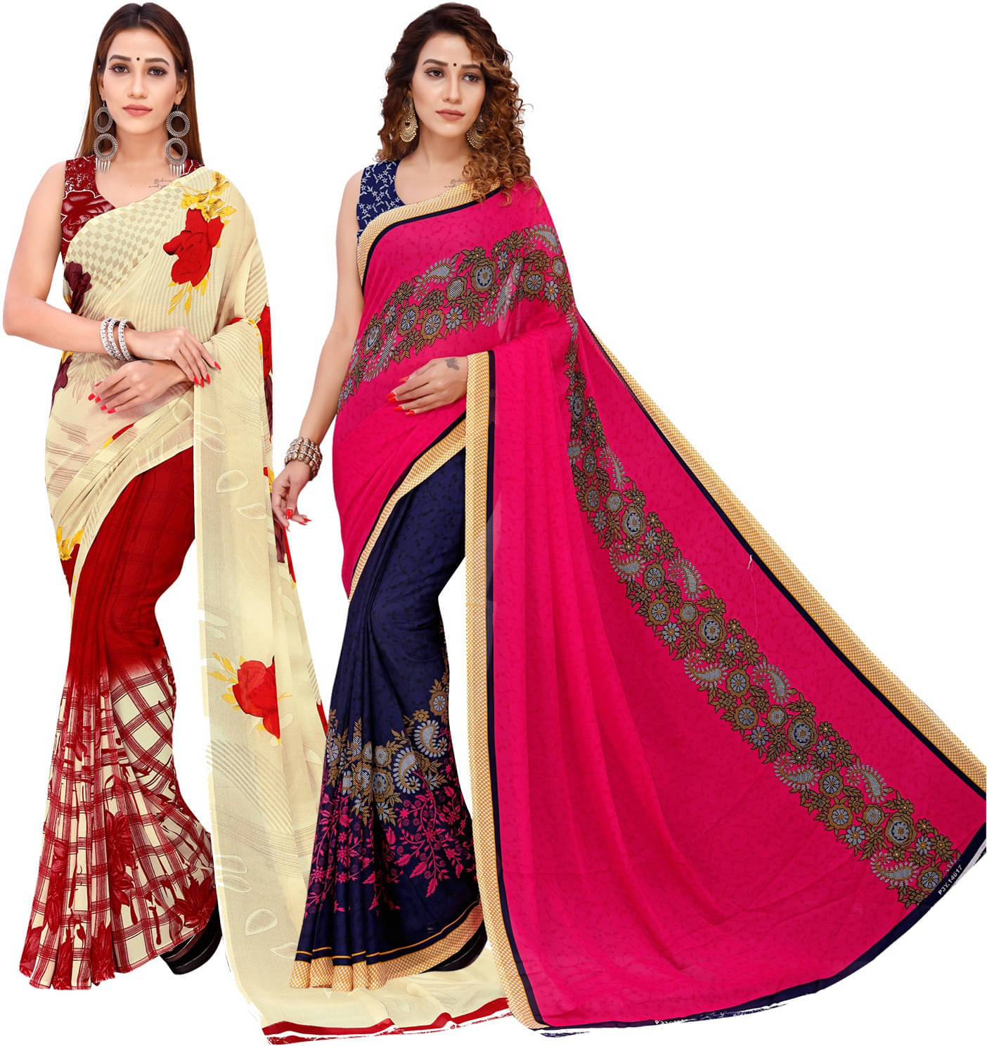 ANAND SAREE Georgette Printed Regular Saree With Unstitched Blouse Piece ( Multicolor ) ANAND SAREE Georgette Printed Regular Saree With Unstitched Blouse Piece ( Multicolor )