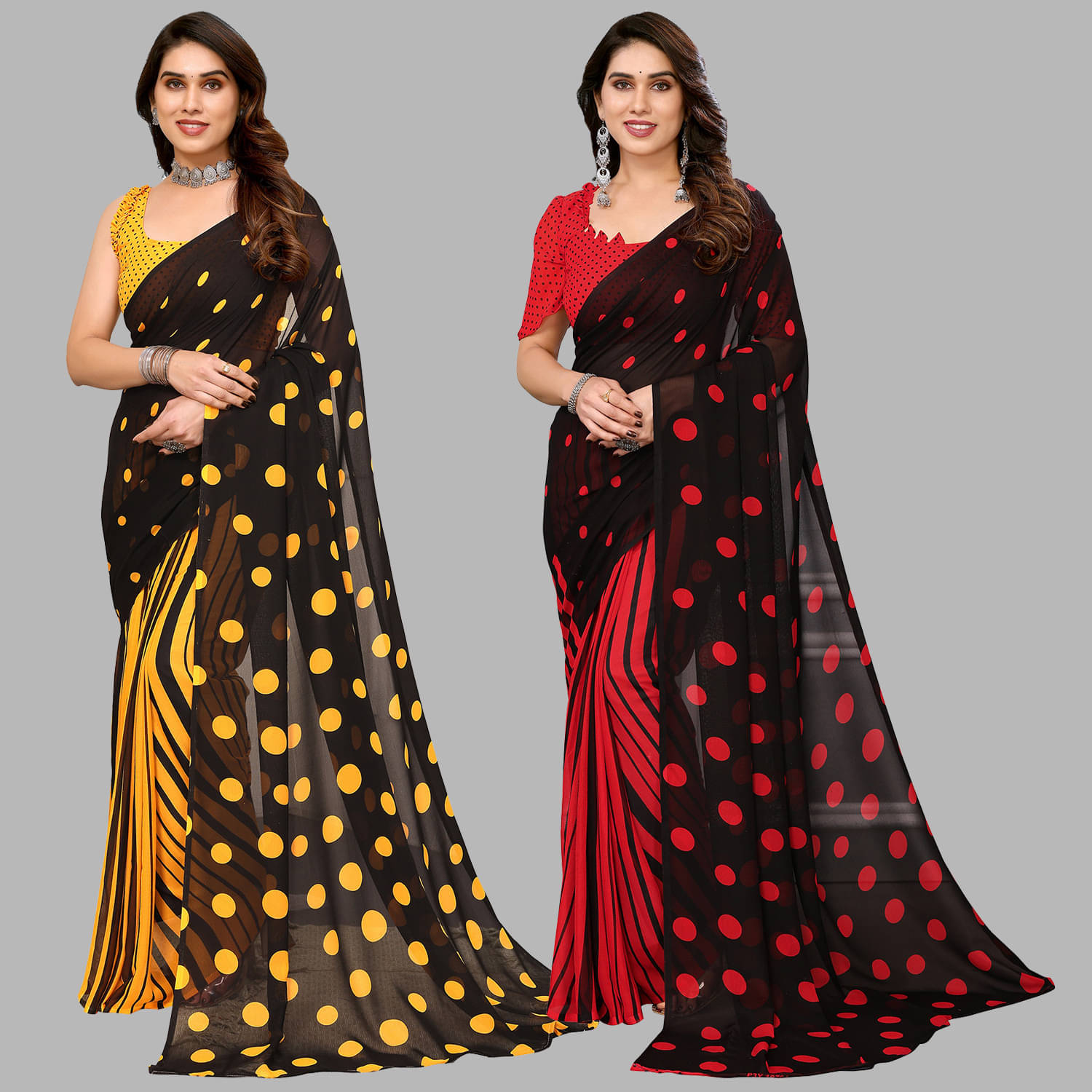 ANAND SAREE Georgette Printed Regular Saree With Unstitched Blouse Piece ( Multicolor ) ANAND SAREE Georgette Printed Regular Saree With Unstitched Blouse Piece ( Multicolor )