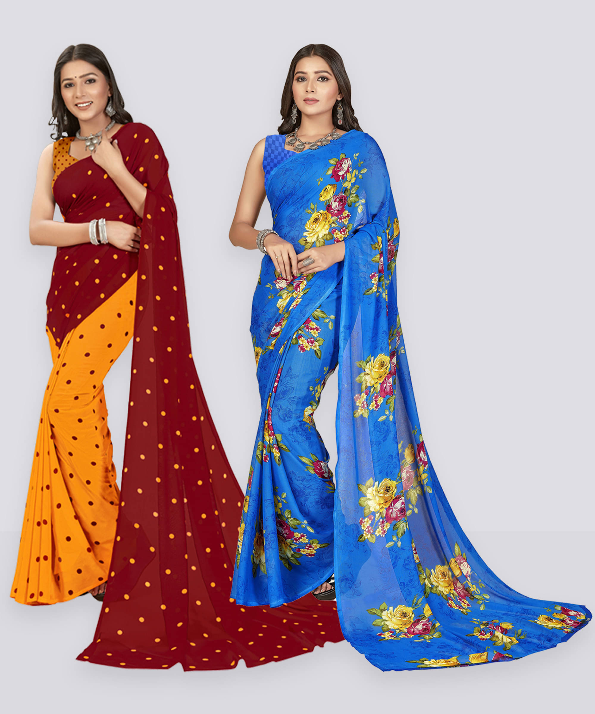 ANAND SAREE Georgette Printed Regular Saree With Unstitched Blouse Piece ( Multicolor )     			ANAND SAREE Georgette Printed Regular Saree With Unstitched Blouse Piece ( Multicolor )