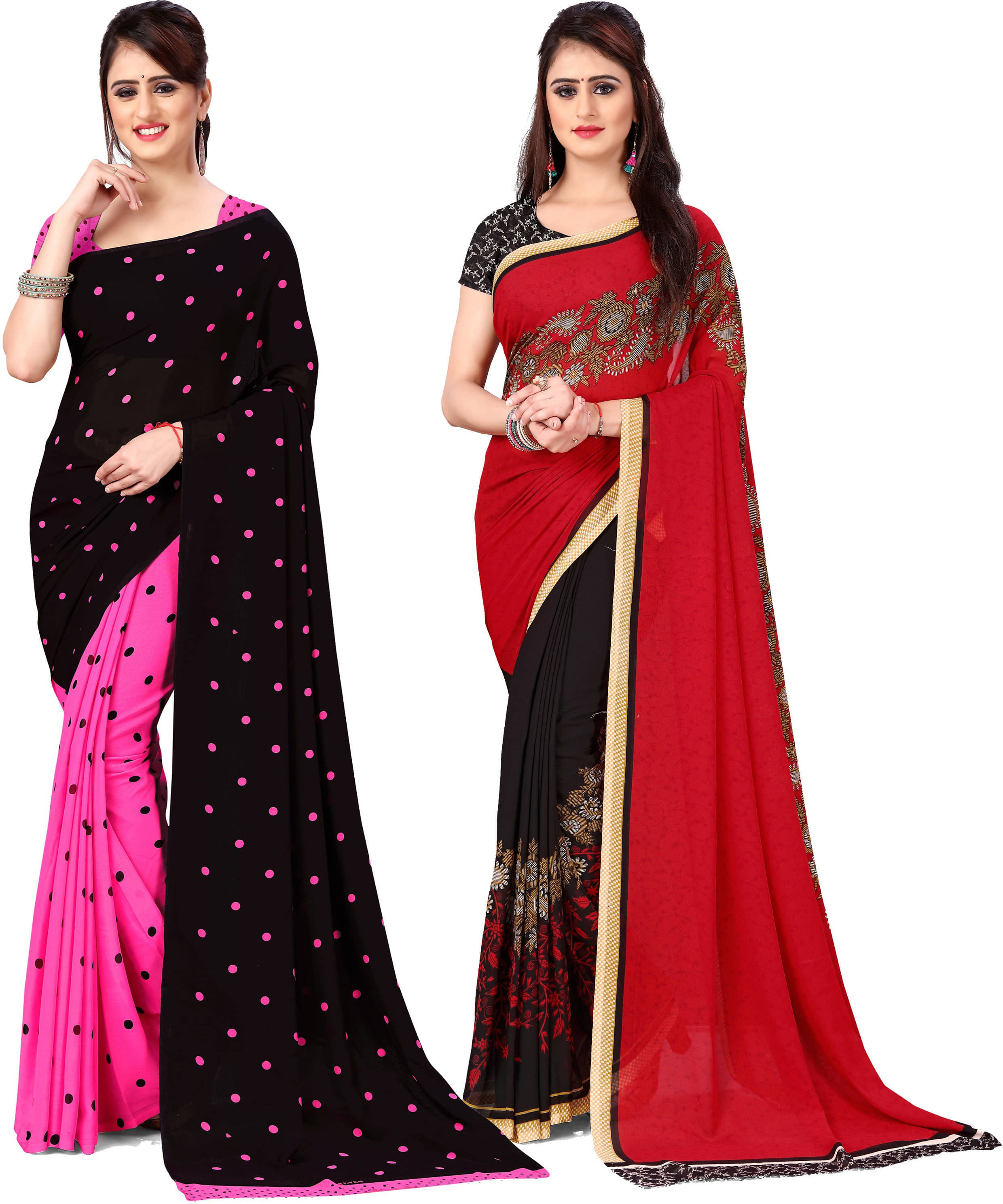 ANAND SAREE Georgette Printed Regular Saree With Unstitched Blouse Piece ( Multicolor ) ANAND SAREE Georgette Printed Regular Saree With Unstitched Blouse Piece ( Multicolor )
