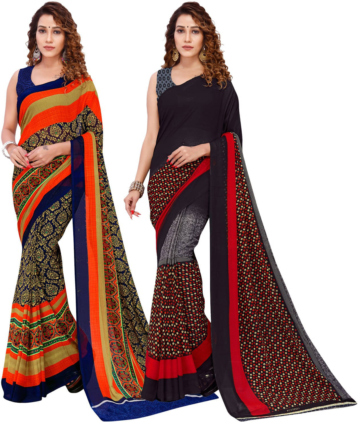 ANAND SAREE Georgette Printed Regular Saree With Unstitched Blouse Piece ( Multicolor ) ANAND SAREE Georgette Printed Regular Saree With Unstitched Blouse Piece ( Multicolor )