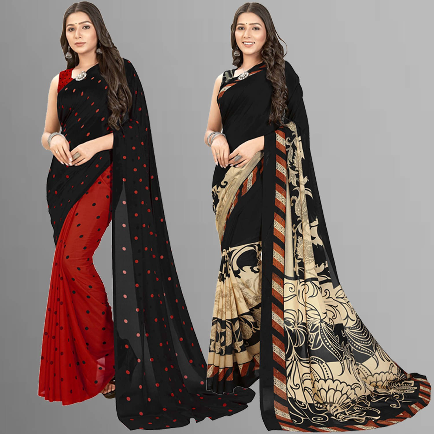     			ANAND SAREE Georgette Printed Regular Saree With Unstitched Blouse Piece ( Multicolor )