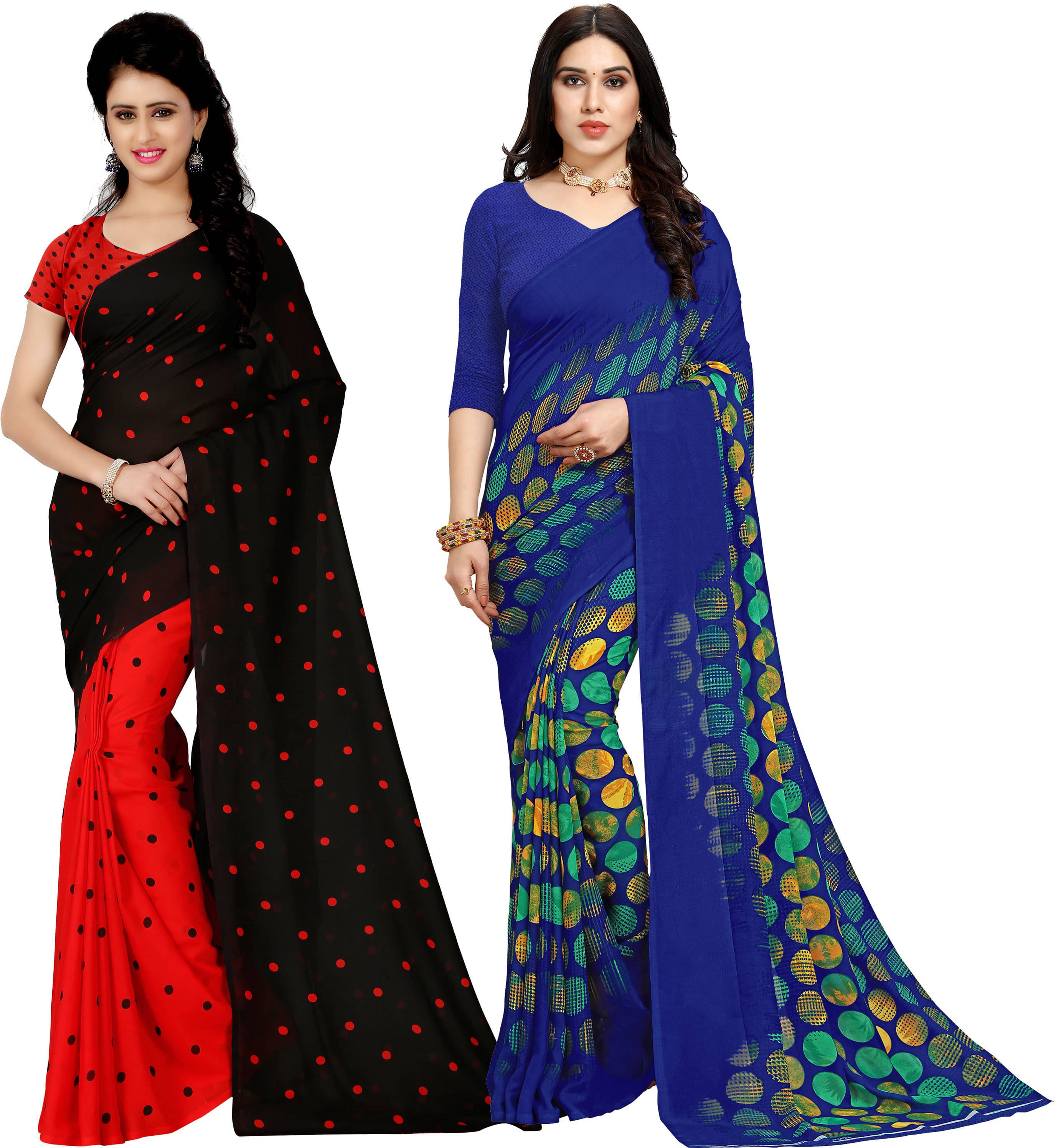 ANAND SAREE Georgette Printed Regular Saree With Unstitched Blouse Piece ( Multicolor ) ANAND SAREE Georgette Printed Regular Saree With Unstitched Blouse Piece ( Multicolor )
